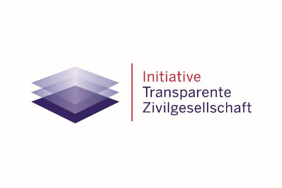 Chancen geben! Christoffel-Blindenmission – die Fachorganisation für Menschen mit Behinderungen weltweit Logo mit Schriftzug: Initiative Transparente Zivilgesellschaft und drei übereinandergestapelten Quadraten, zwei davon sind durchsichtig